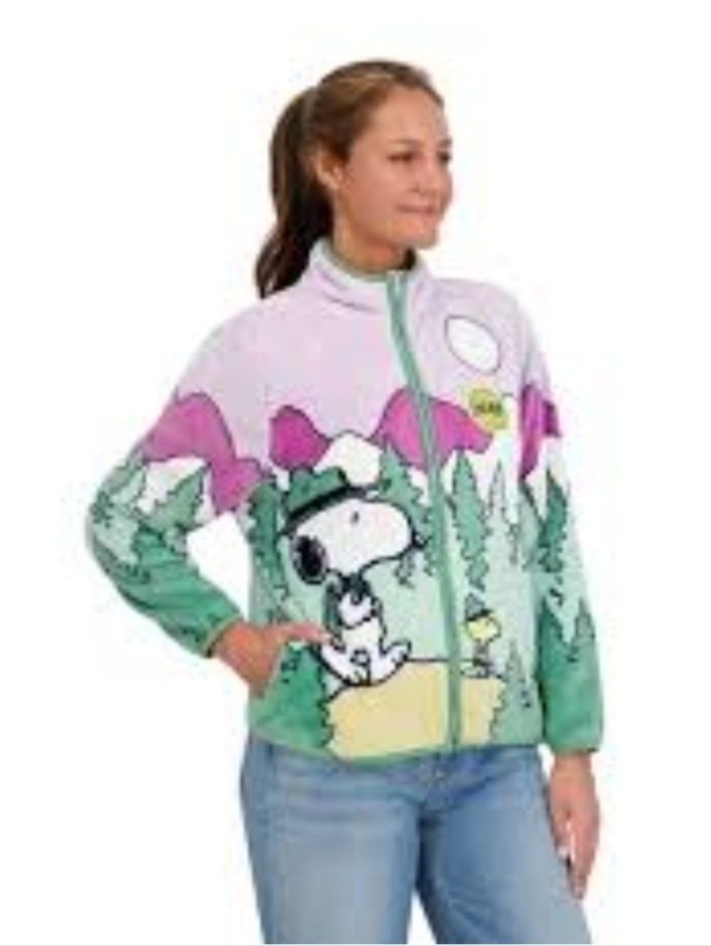 Peanuts Lavender & Green Snoopy Varsity Jacket